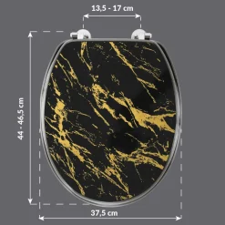 Abattant WC 18 pouces MDF effet marbre Aquamarbre Noir