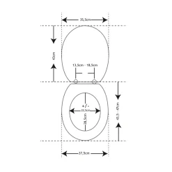 Abattant WC 18 pouces MDF Façon Lambris Gris