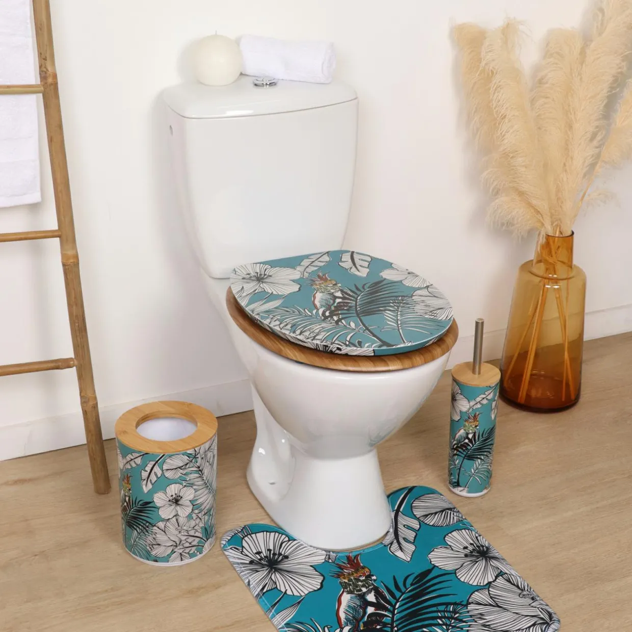 Abattant WC 18 pouces MDF Jungle Fever Bleu