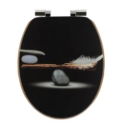 Abattant WC frein de chute 18 pouces MDF Plenitude Noir