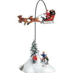 Accessoire Lemax animé (H32 cm) Le Père Noël arrive ce soir