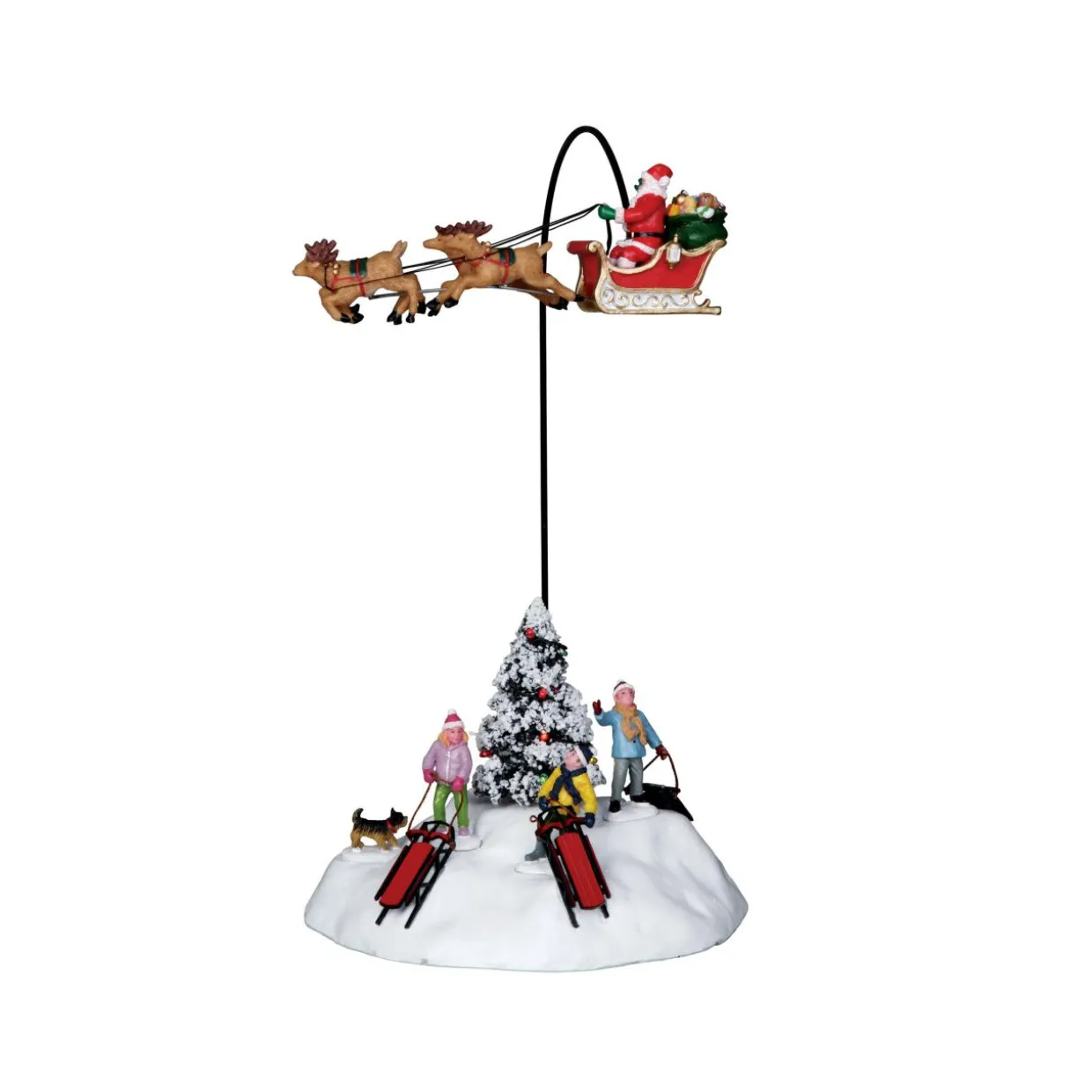 Accessoire Lemax animé (H33 cm) Père Noël volant dans les airs