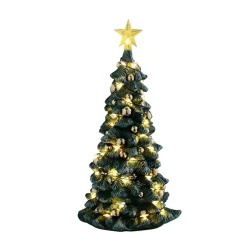 Accessoire Lemax lumineux (H16,5 cm) Sapin de Noël enneigé Blanc chaud