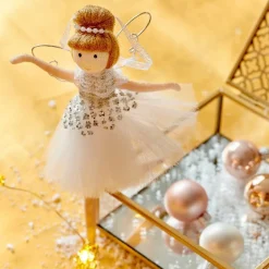 Ange de Noël à suspendre (H20 cm) Danseuse ballerine Dorée