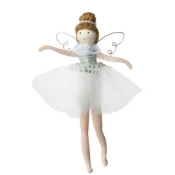 Ange de Noël à suspendre (H20 cm) Danseuse ballerine Argent