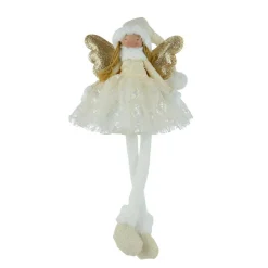 Ange de Noël jambes souples (H60 cm) Stella Crème et Or