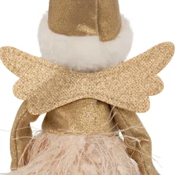 Ange de Noël lumineux à piles (H32 cm) Fée clair de lune dorée