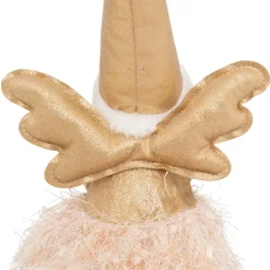 Ange de Noël lumineux à piles (H48 cm) Fée clair de lune assise Dorée