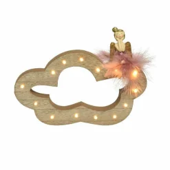 Ange lumineux à piles (H19 cm) Sur son nuage Blanc chaud