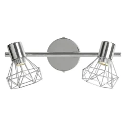 Applique murale 2 abat-jour orientables métal (30 x 16 cm) Diamond Argent