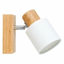 Applique murale bois (H14,5 cm) Tissu Blanche