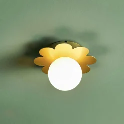 Applique murale métal (D15 cm) Nacre Dorée