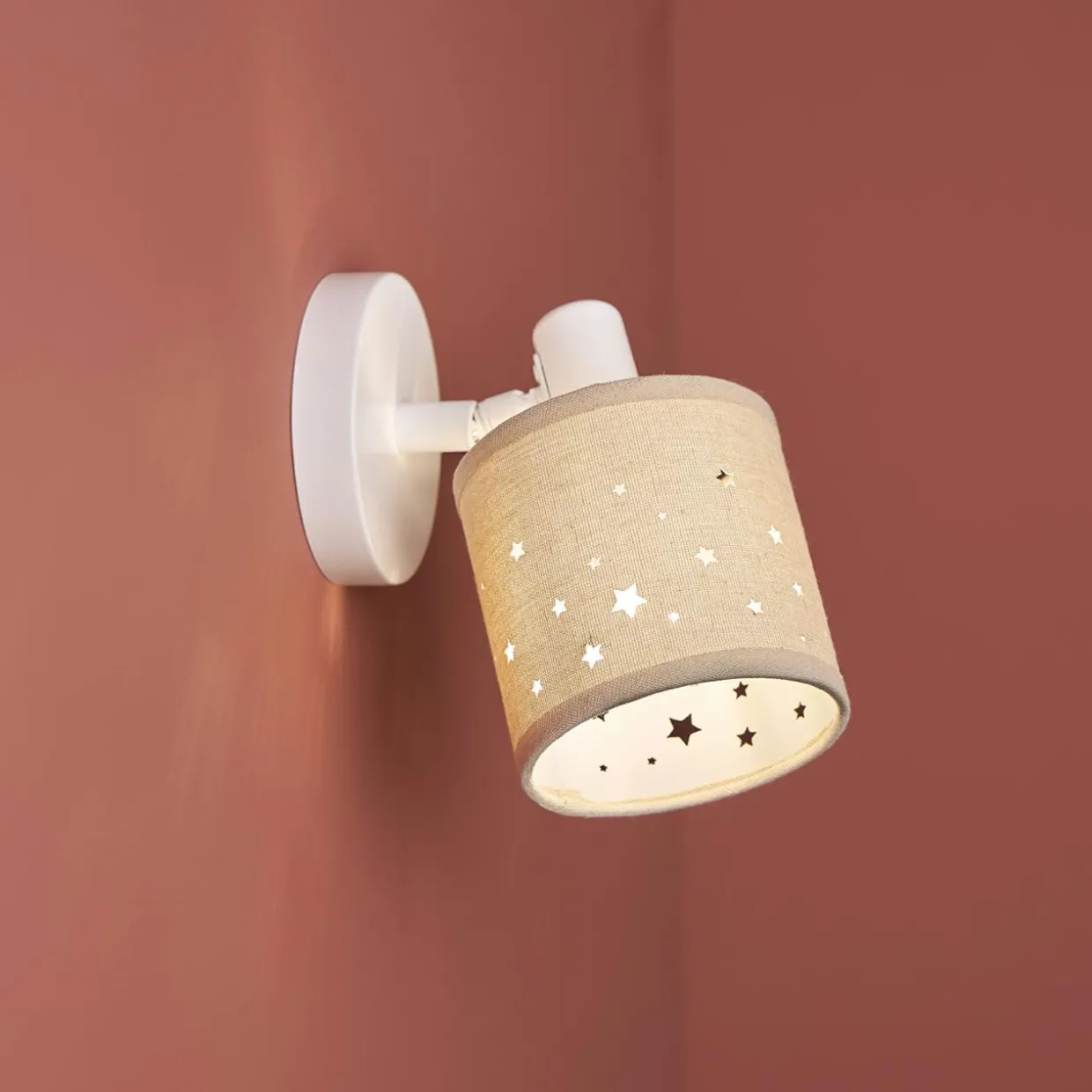 Applique murale orientable métal et lin (10 x 18 cm) Estrella Beige