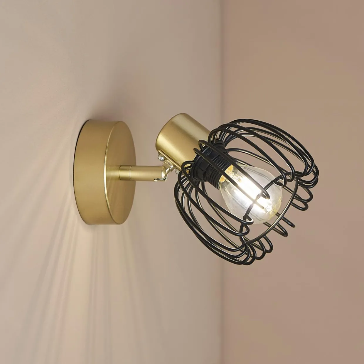 Applique murale orientable métal (15 x 14 cm) Loft Or