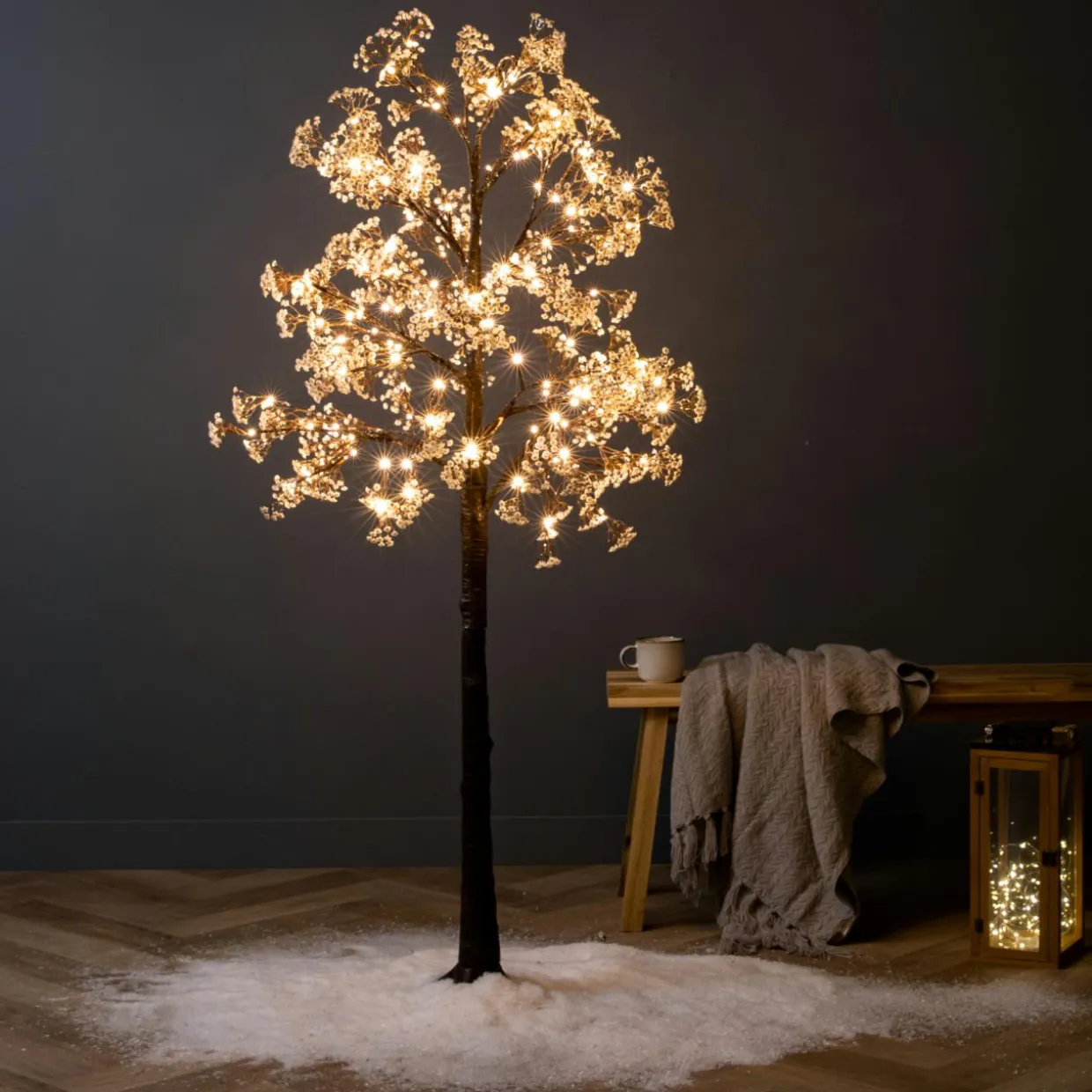 Arbre lumineux 126 LED (H150 cm) Cerisier en fleurs Blanc chaud