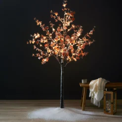 Arbre lumineux 96 LED (H180 cm) Chêne enneigé Blanc chaud