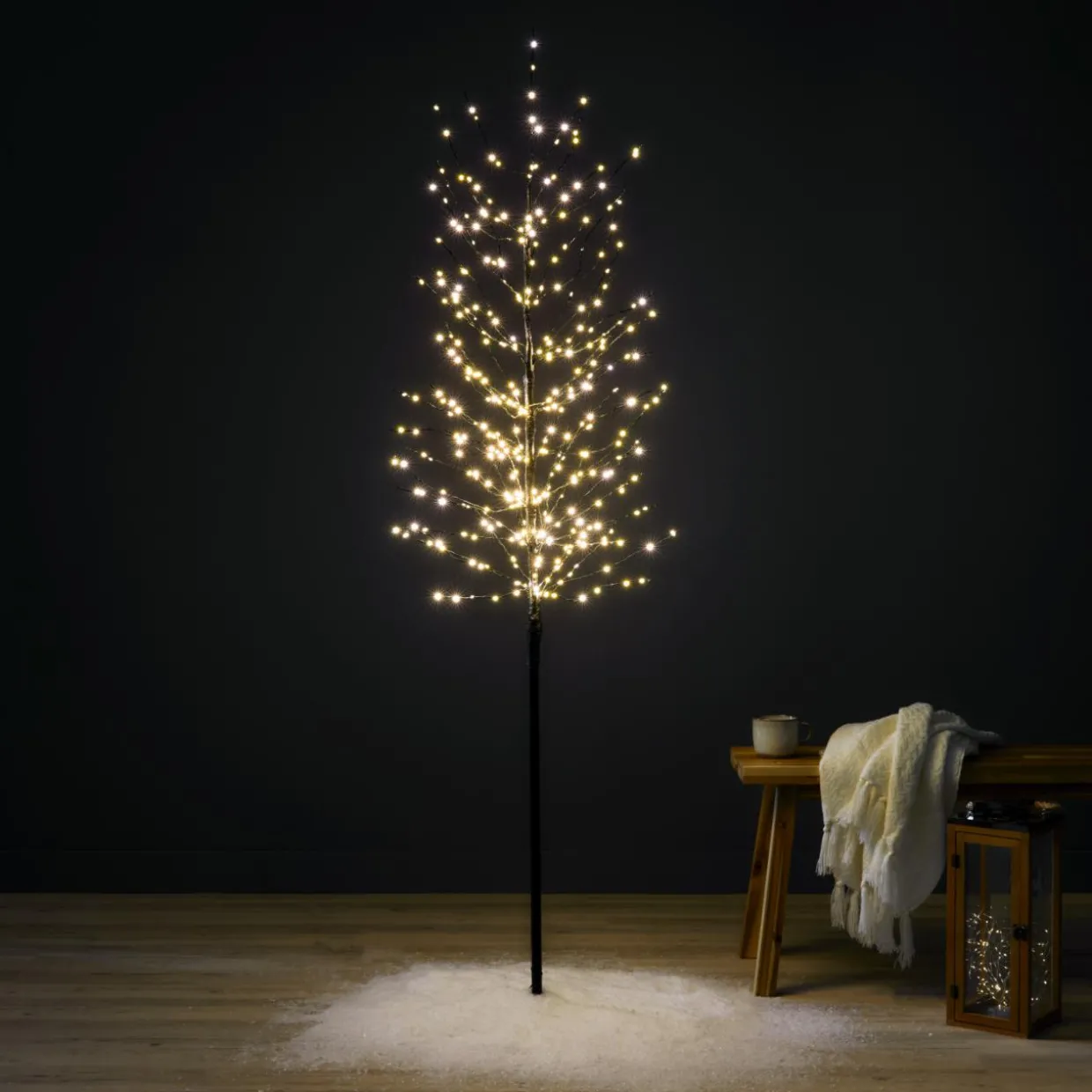 Arbre lumineux 360 LED (H180 cm) Bouleau d'hiver Blanc chaud