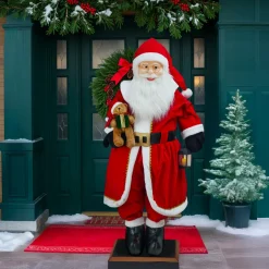 Automate Géant musical et lumineux (H200 cm) Papa Noël et ourson