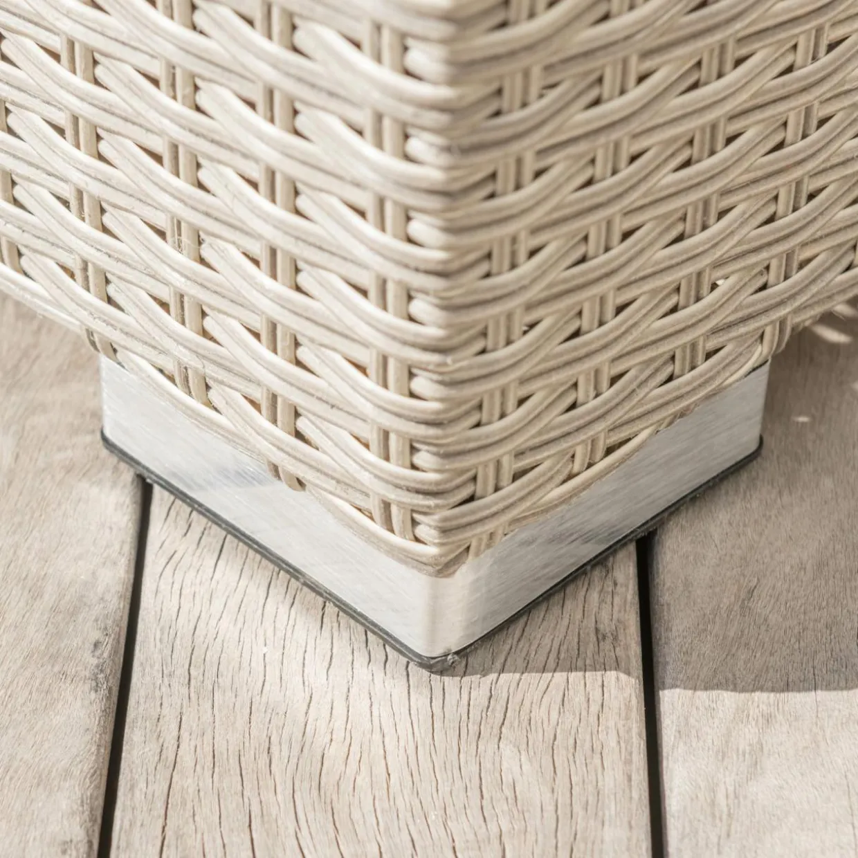 Banquette en résine tressée 2 places Palma Gris et beige