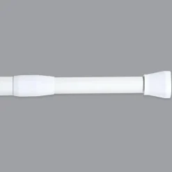 Barre de rideau de douche autobloquante (de 110 à 200 cm) Blanc