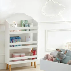 Bibliothèque enfant bois (H100 cm) Nuage Blanche