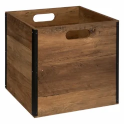 Boite de rangement (31 x 31 x 31 cm) Mano Bois foncé