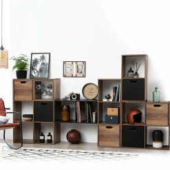 Boite de rangement (31 x 31 x 31 cm) Mano Bois foncé