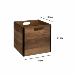 Boite de rangement (31 x 31 x 31 cm) Mano Bois foncé