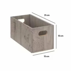 Boite de rangement (15 x 31 x 15 cm) Mano Grise