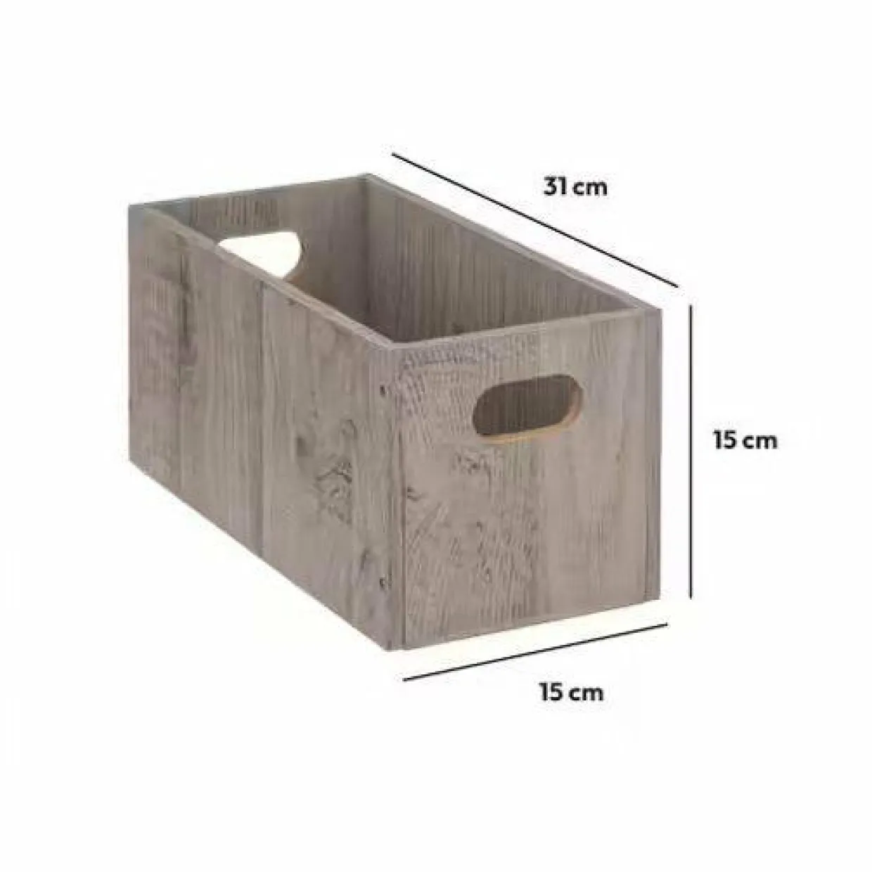 Boite de rangement (15 x 31 x 15 cm) Mano Grise