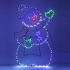 Bonhomme de neige 246 LED (H79 cm) Néon effet flash Multicolore