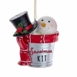 Bonhomme de neige à suspendre (H7,50 cm) Snowman Rouge