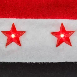 Bonnet de Père Noël lumineux etoile pour adulte Rouge