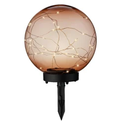 Borne de jardin solaire 30 LED (H28 cm cm) Crystal Orange