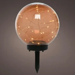 Borne de jardin solaire 30 LED (H28 cm cm) Crystal Orange