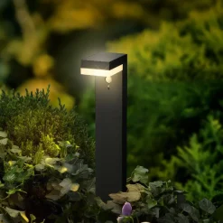 Borne de jardin solaire 600 lumens (H50 cm) Elite Gris anthracite