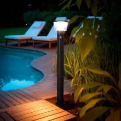 Borne de jardin solaire 600 lumens (H94 cm) Orion lux Gris anthracite