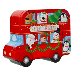 Boîte de rangement en métal Bus de Noël Multicolore