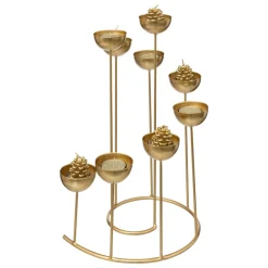 Bougeoir en métal 9 bougies (H35 cm) Spirale Doré
