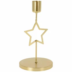 Bougeoir en métal (H17 cm) Etoile Or