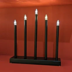 Bougeoir lumineux à piles 5 LED (H40 cm) Christmas Blanc chaud