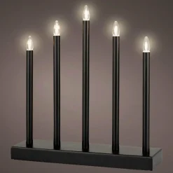 Bougeoir lumineux à piles 5 LED (H40 cm) Christmas Blanc chaud