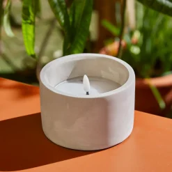 Bougie de table à piles LED (H8 cm) Galice Gris