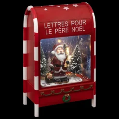 Boule à neige lumineuse 12 LED (H40 cm) Boîte aux lettres du Père Noël