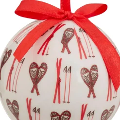Boule de Noël (D75 mm) Raquette de ski Rouge et blanc