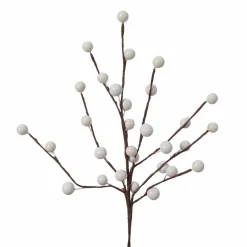 Branche décorative Noël (26 cm) Baies Izoenn Blanc