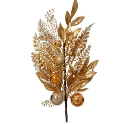 Branche de feuille (H75 cm) Majesty Or cuivré