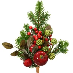 Branche de sapins (H26 cm) Pommes sucrées Rouge