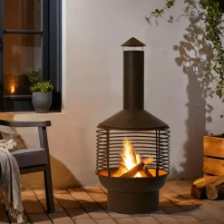 Braséro cheminée d'extérieur (D42 x H105 cm) Mérida Brun antique