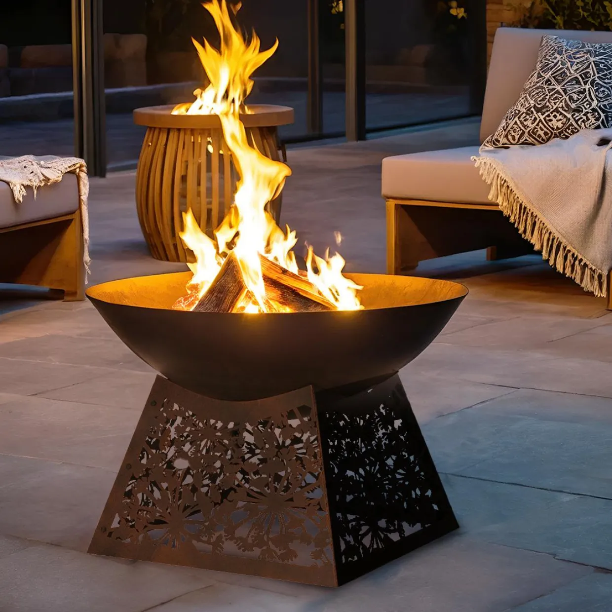 Braséro d'extérieur (D75 x H48 cm) Veracruz Brun antique